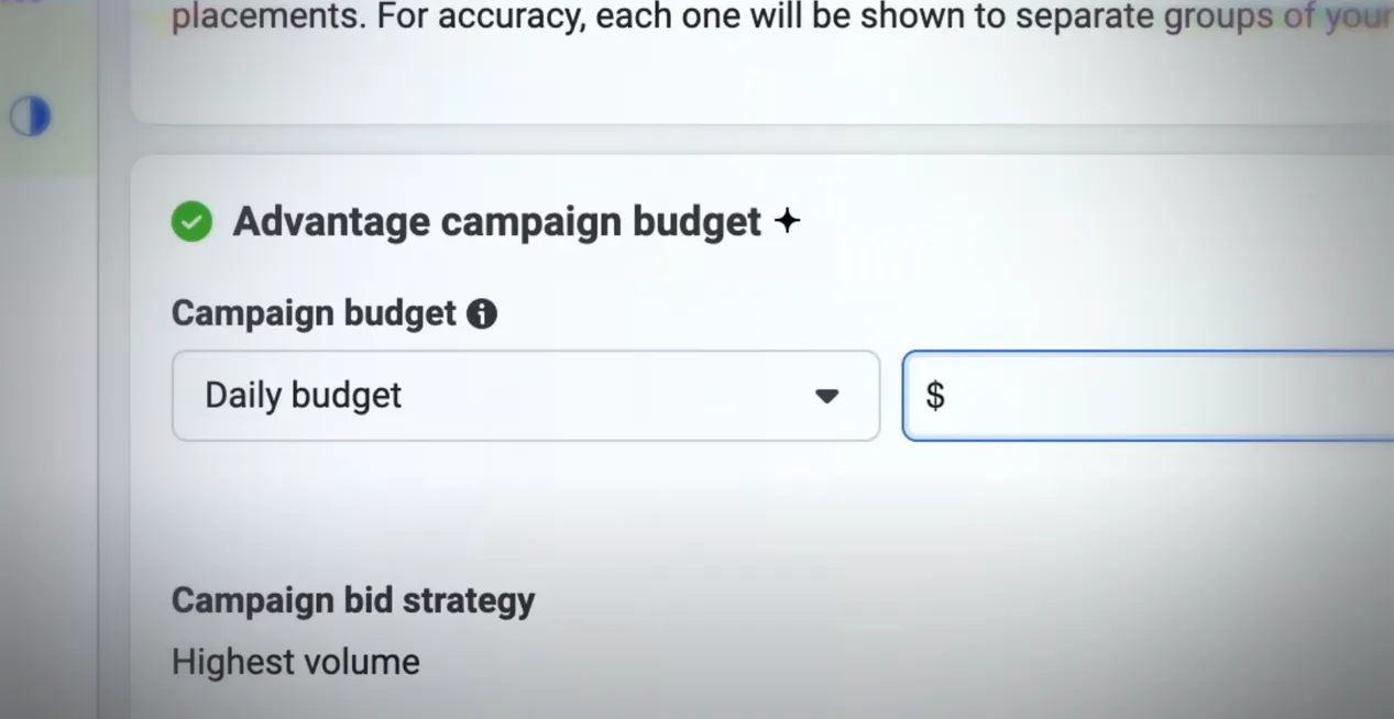 Campaign budget settings in Ads Manager